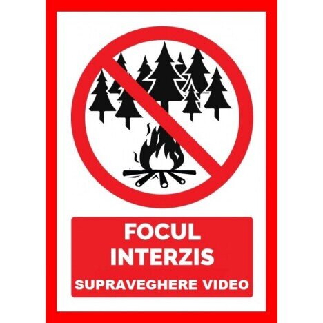 Placuta focul interzis supraveghere video